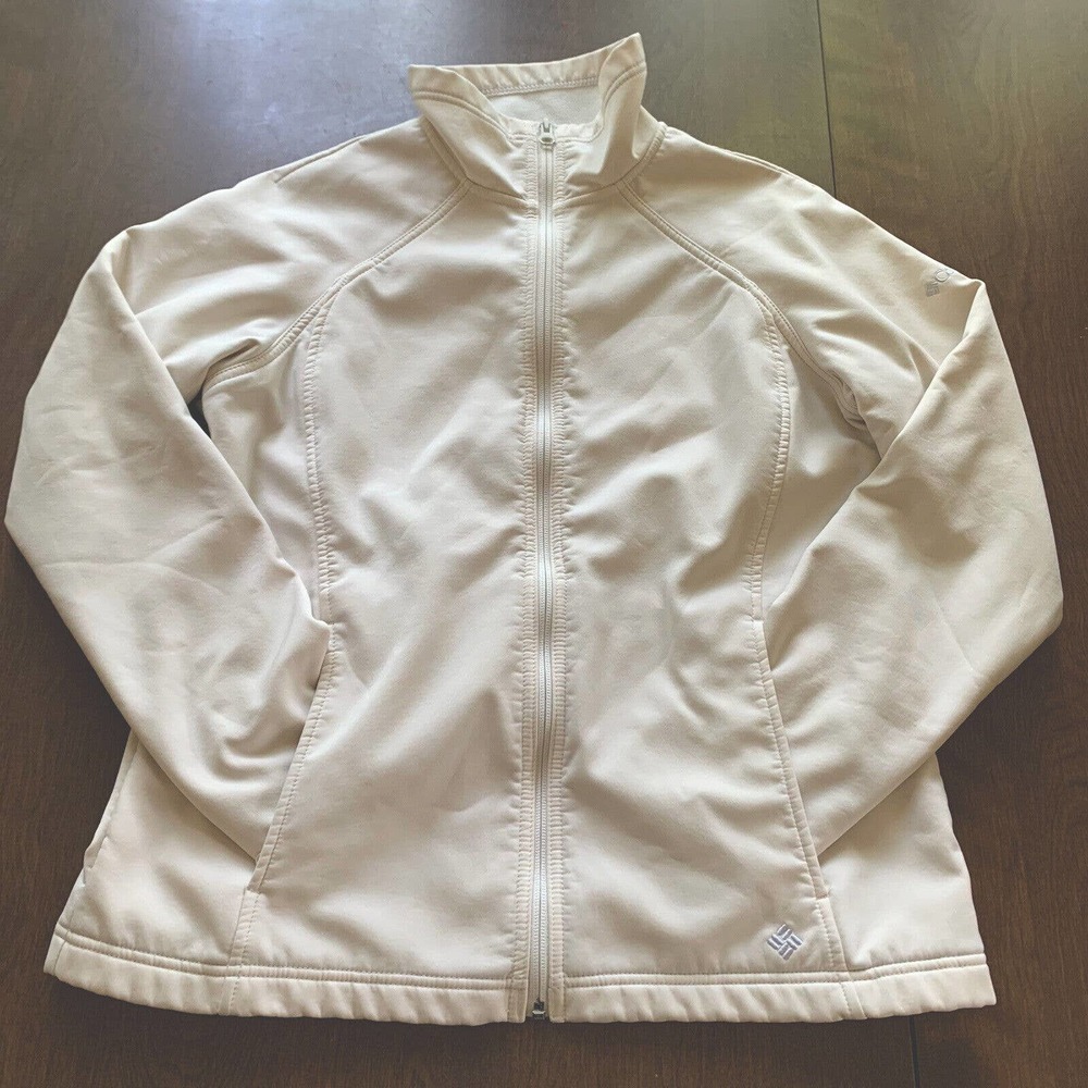 COLUMBIA Womens Omni Shield JACKET Size Large Ivory, Great Condition No Stains